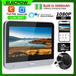 Elecpow WiFi mirilla Tuya inteligente 1080P cámara de puerta Digital 4,3 pulgadas vídeo timbre PIR visión nocturna detección de movimiento ﻿ видеогла zar