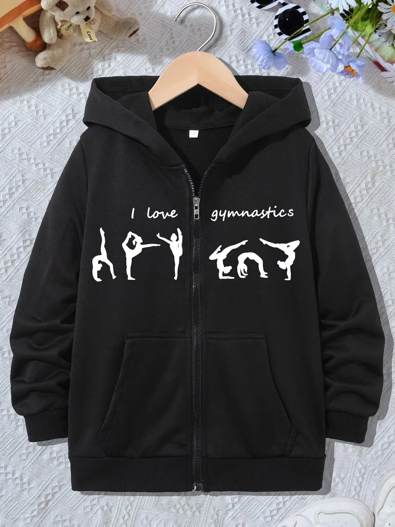 Funny Cartoon Casual Hoodie Letter Leopard Print Jacket for Boys Girls Zipper Spring  Autumn Trendy Cartoon Sweatshirts Zip Up