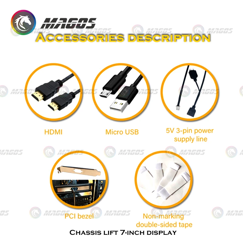 Pc Case Elektrische Auto Lifter Display 7 Inch Computer Secundaire Screen Temper Dynamic Video Monitoring Aida64 Voor Helios Chassis