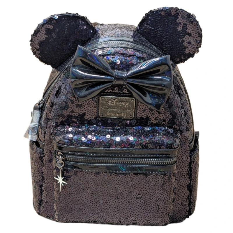 

Mickey and Minnie Mouse Sequin Backpack Double Shoulder Bags Cute Bag Outdoor Leisure Bag Girl Gift