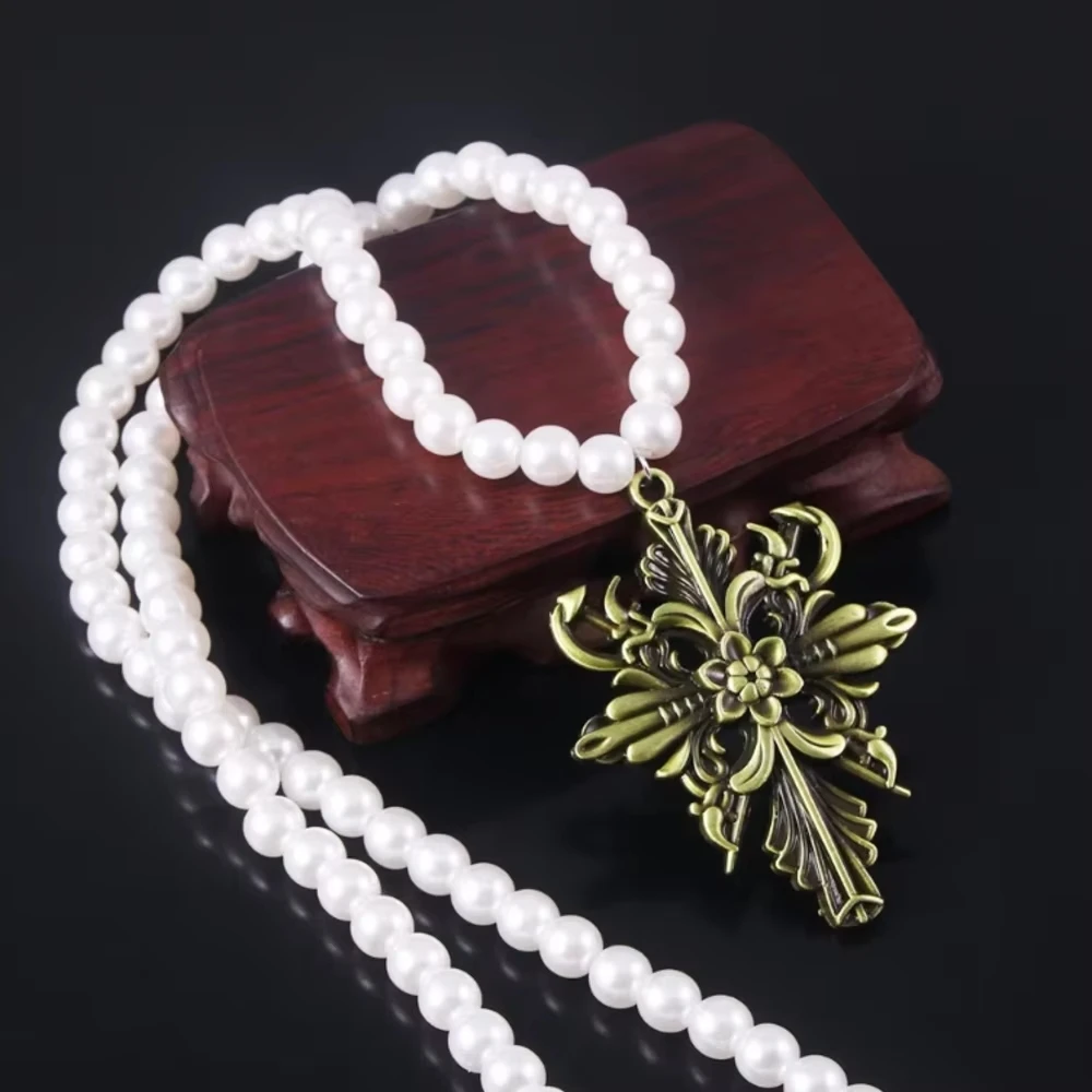 Village Bela Lady Dimitrescu Cosplay Halsketten Kostüm-Requisiten Spiel Resident Spitzenblumenkragen Broschen Halloween Geschenke für Frauen – Detail 11