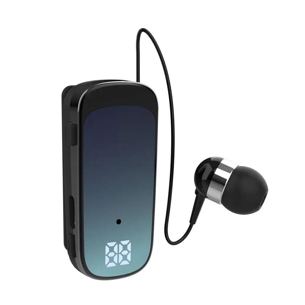 

Wireless Earphones Retractable Portable Bluetooth-compatible 5.3 Headset LED Battery Display Clip On Handsfre Business Headphone