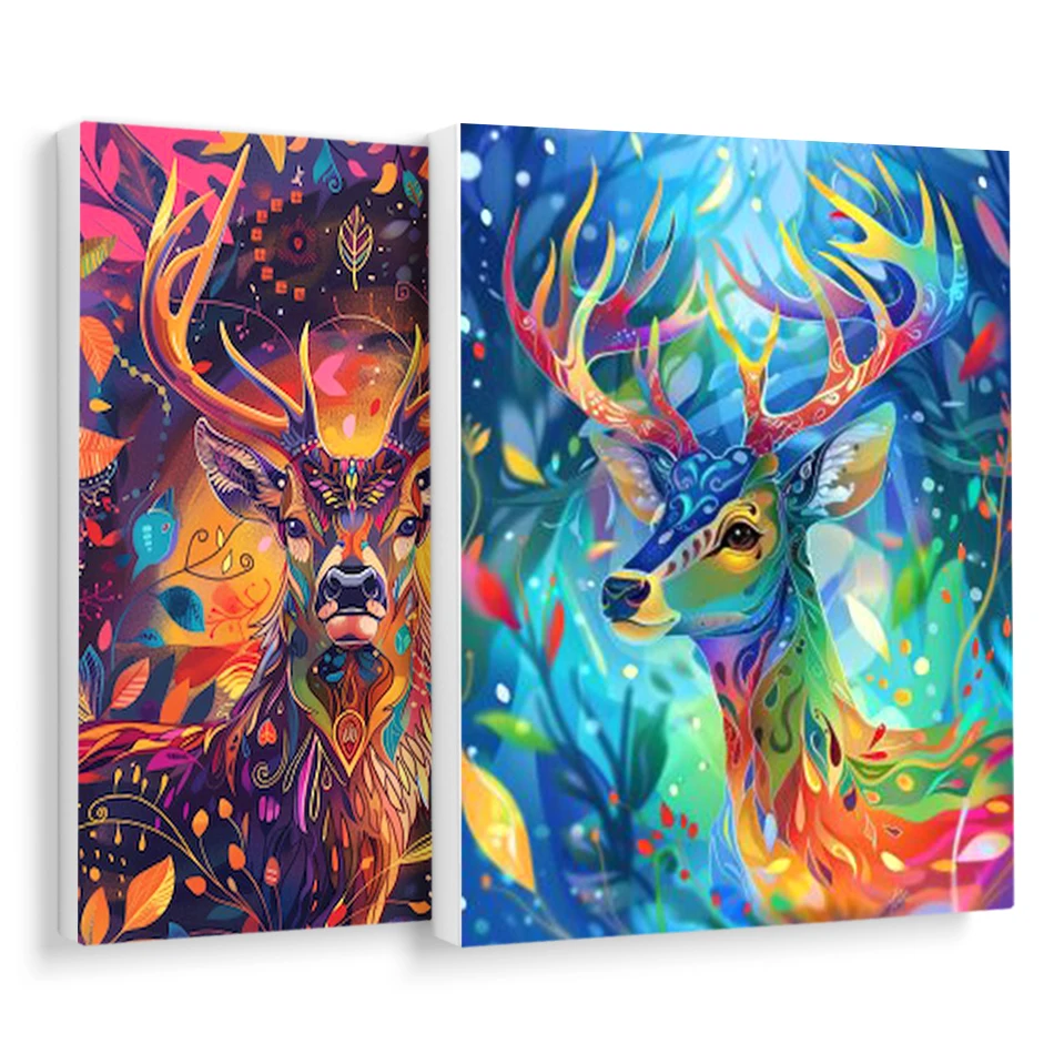 

RUOPOTY Paint By Numbers Deer Animal Abstract Personalized Gift Modern Canvas Wall Art Handpainted Watercolor Diy Crafts Oil Art