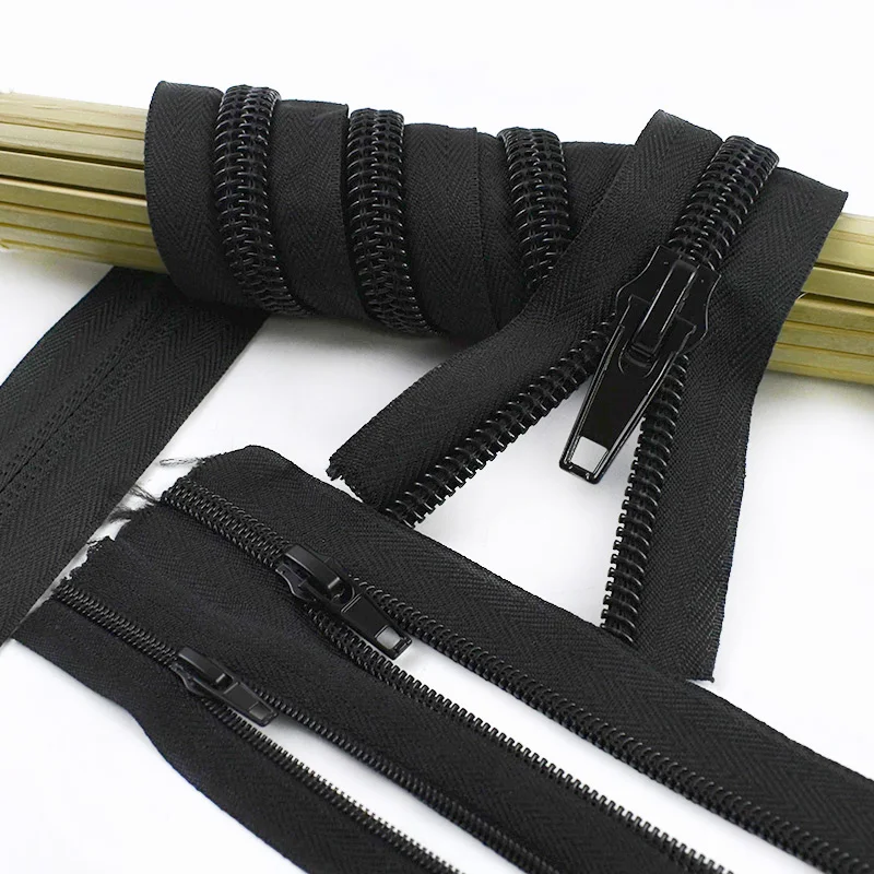 

5/10M 3# 5# 10# Sewing Nylon Zipper with Zip Sliders Black Plastic Zippers for Clothes Closure Zips Repair Kits DIY Accessories
