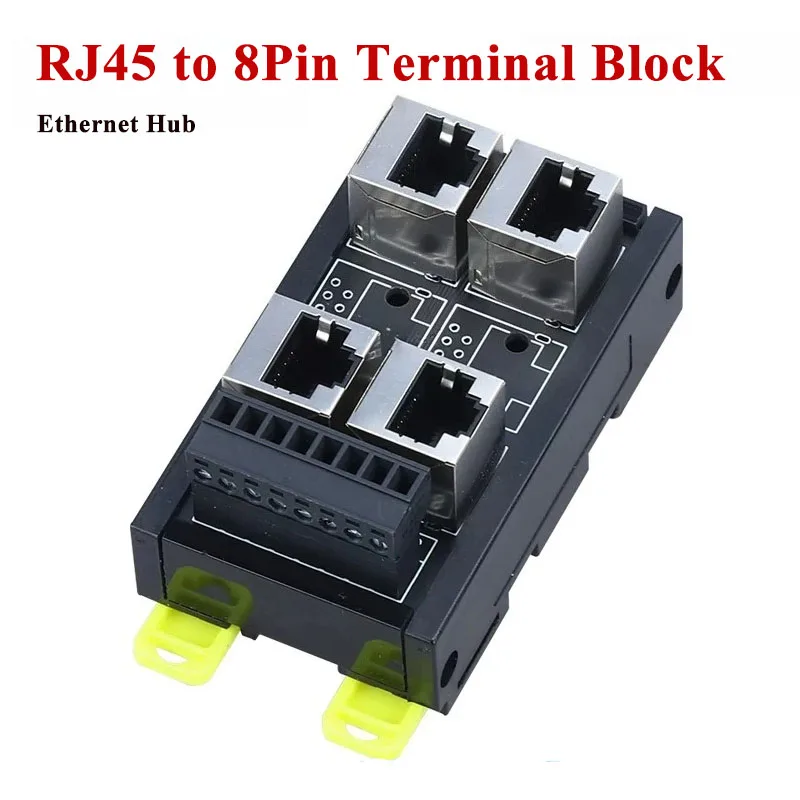 Ethernet RJ45 Female Port to 8PinTerminal Block Adapter RJ45 Breakout Board for Network Wiring/Signal Transmission Ethernet Hub