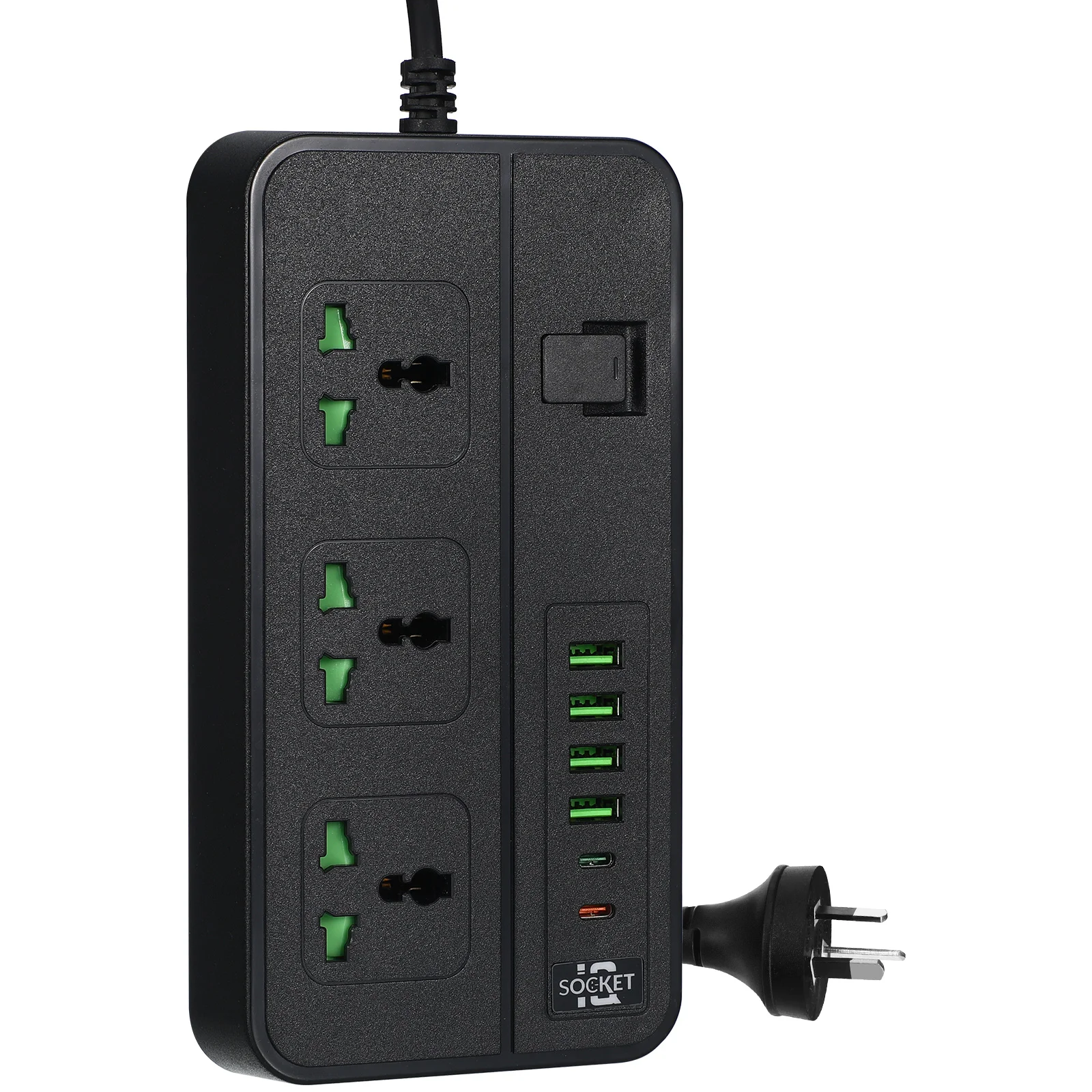 Multifunctional Socket Strip Power Outlet Surge Protector Extension Flat Plug Tower Lead Usb Cable Cord