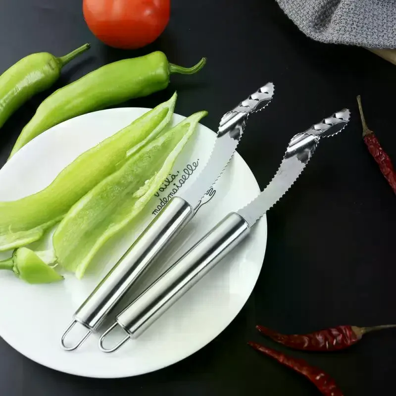 Stainless Steel Corer Chili Corer Bitter Gourd Seed Remover Core Digging Knife Green Pepper Cutter Seed Digging Tool Kitchen