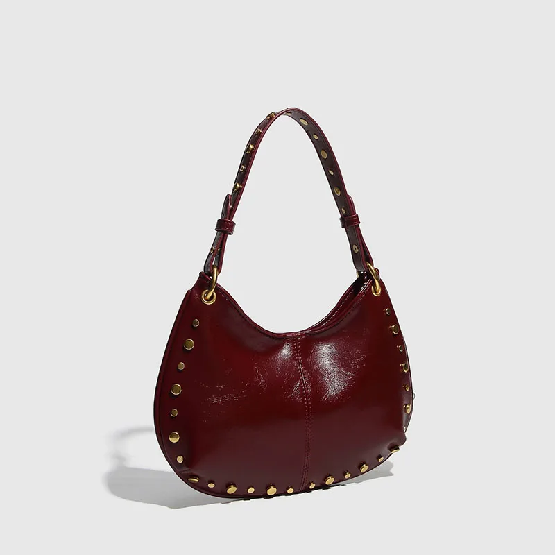 

Fashion Shoulder Bag Rivets Studded Women Casual PU Leather Handbags Tote Bolsas Female Crossbody Hand Bag Purse