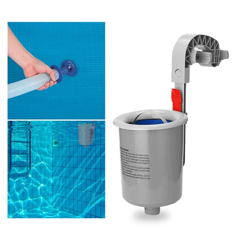 Above Ground Pool Surface Skimmer Pool Skimmer Wall Mount - Cleans Automatically, Attach To Inflatable Collars, Tubular