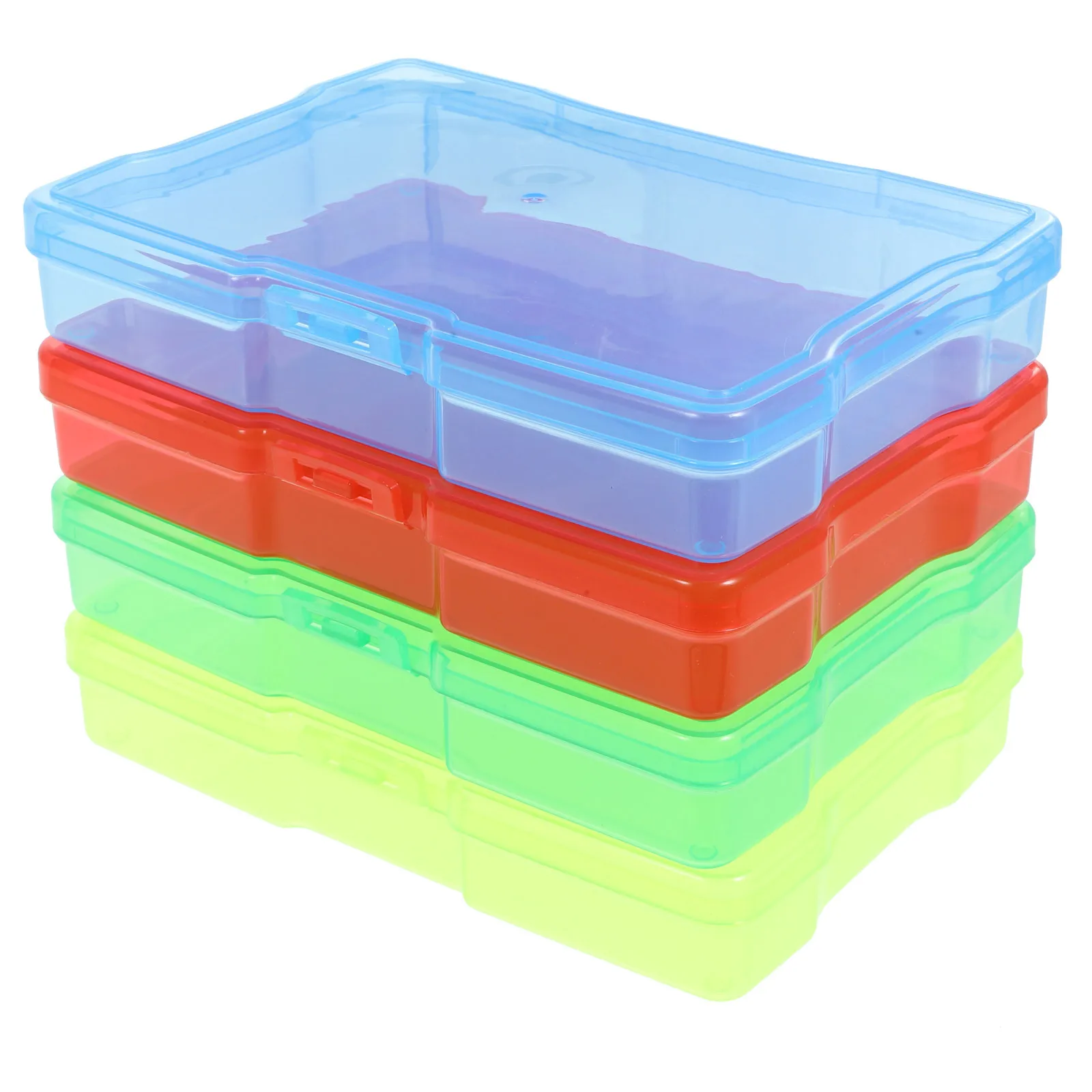 

4Pcs Transparent Photo Storage Boxes Plastic PP Material Multipurpose Cards Organizer Box Clear Desktop Card Holder for Home