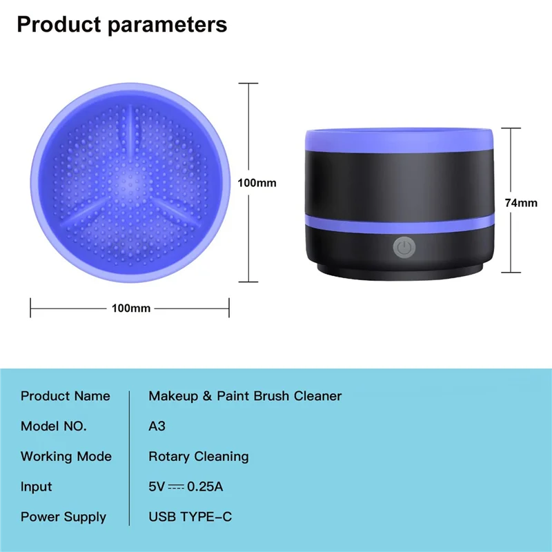 منظف فرشاة الطلاء A77I، كوب شطف منظف فرشاة الطلاء الكهربائية، فرشاة للرسم، فرشاة تنظيف فرشاة الفنان B Durab
