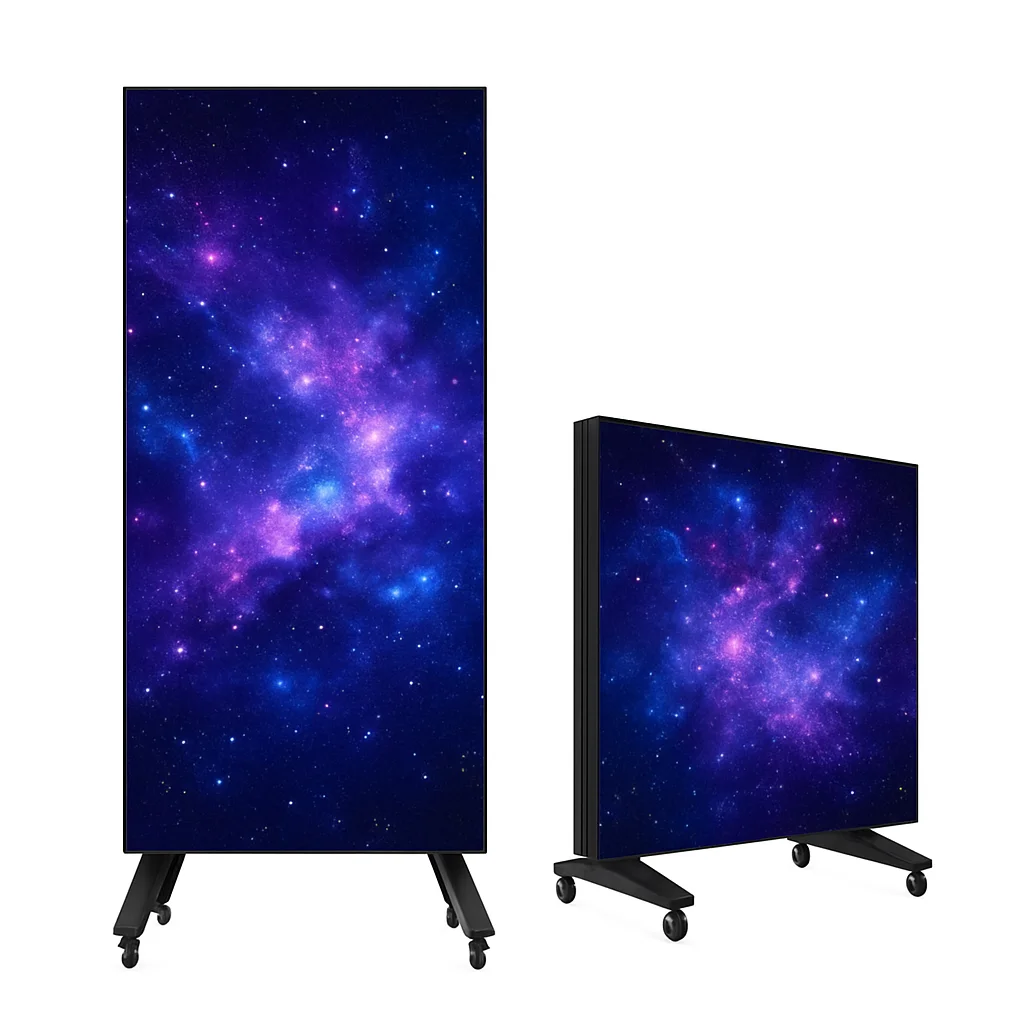 Ads Digital Led Folding Display Screen Stand Foldable Poster P 1.2 P2.5 Indoor Led Poster Display for Shop Store Conference