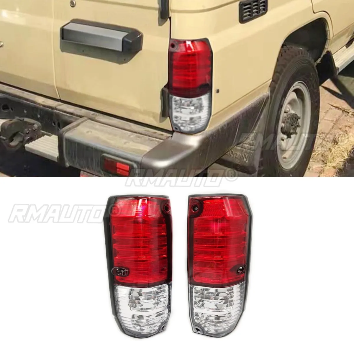 سيارة الفرامل الخلفية ضوء الخلفية الذيل ضوء الجمعية الضوء الخلفي الجمعية طقم الجسم لتويوتا لاند كروزر C76 LC77 LC78 اكسسوارات السيارات #2