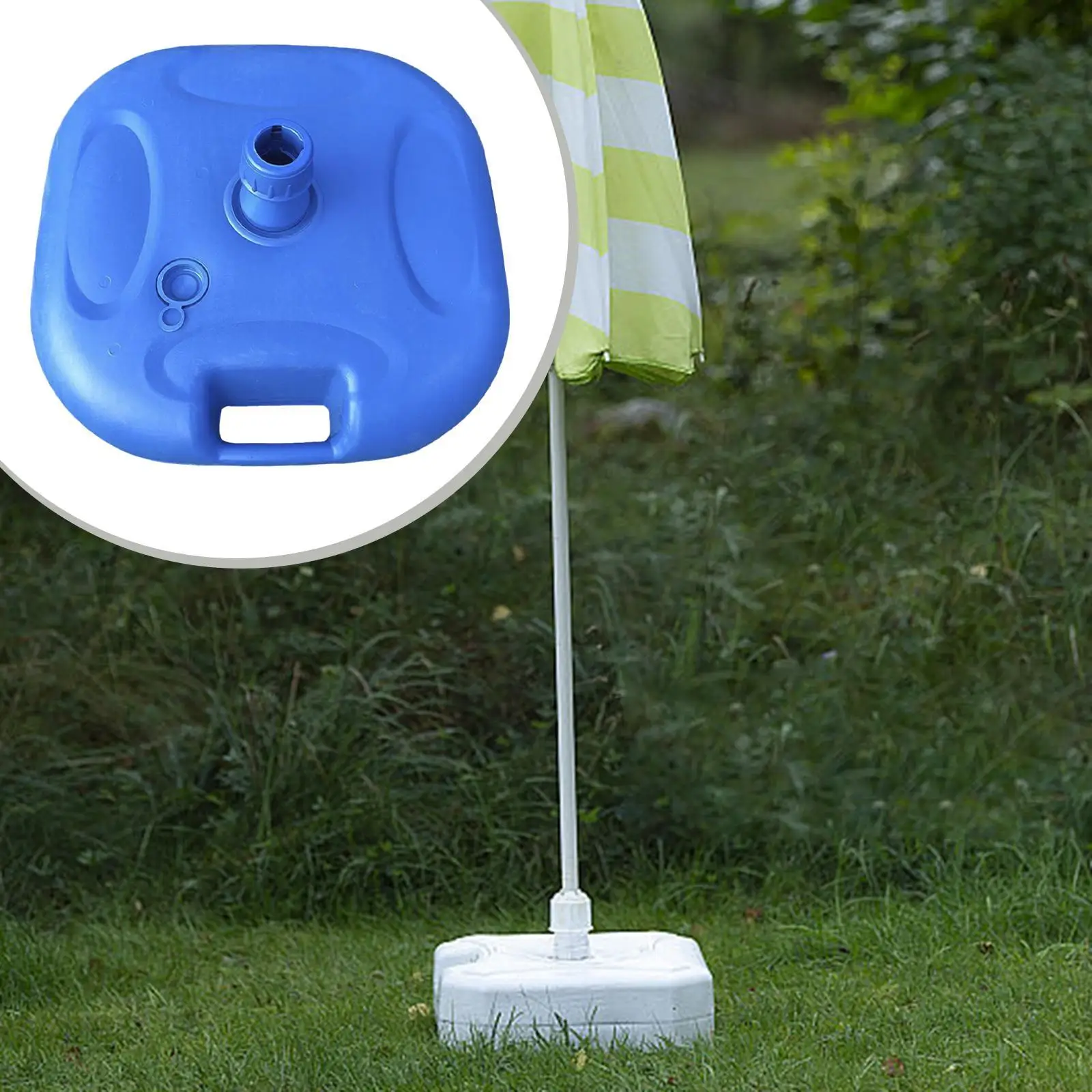 Parasol base, windproof, replacement pole holder for outdoor use,