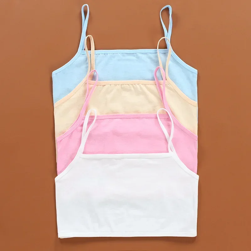 

Kids Underwear Cotton Girls Tank Top Candy Color Undershirt Girls Singlet Baby Camisole Bra Tops 8-14years