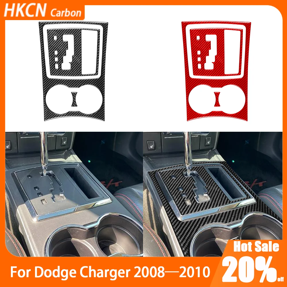

Carbon Fiber Console Gears Shifter Panel Car Interior Accessories Cover Trim Sticker For Dodge Charger For Chrysler 2008—2010