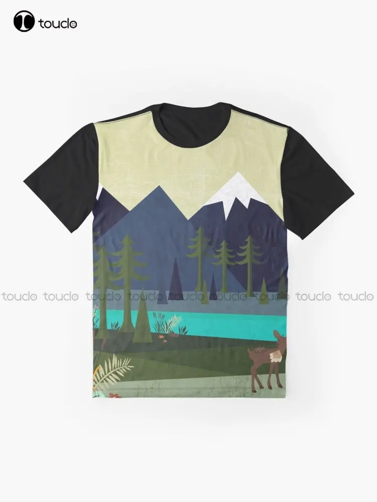 March Graphic Landscape Nature Deer T-Shirt Custom Aldult Teen Unisex Digital Printing Tee Shirts Custom Gift Xxs-5Xl Streetwear