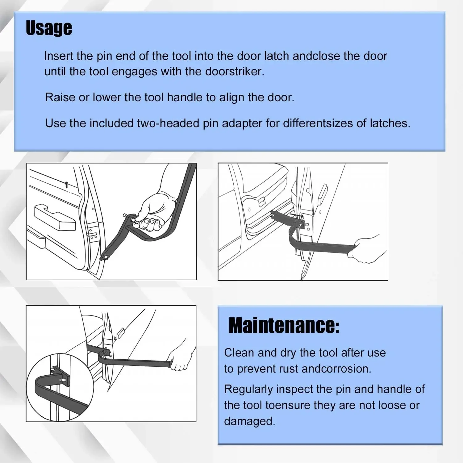 65800 Car Door Alignment Tool, Adjusts Door Hinges on Most Cars and Light Trucks for Both Bolted and Welded Hinges Removal Tool