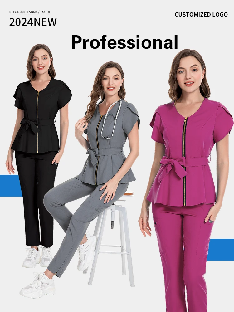 Surgical Uniforms Woman Nursing Enfermeria Sets Top Pant Articles Medical Uniform Scrub Clinical Beauty Salon Spa hospital Suits