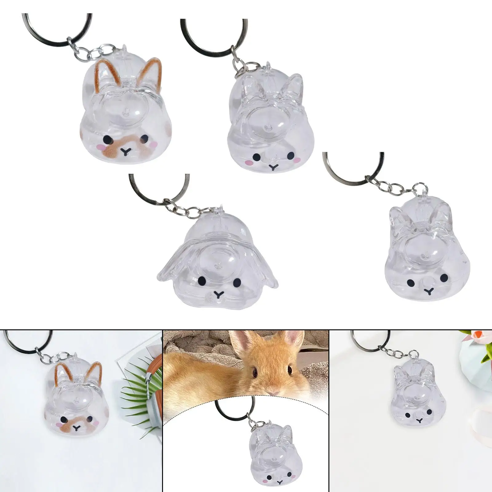 Compact Rabbit Keychain, Creative Gift for Rabbit Lovers