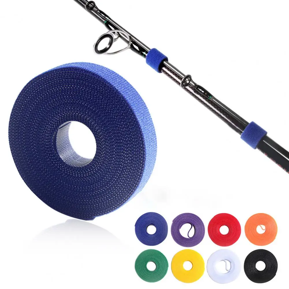 1 Roll 1/3/5m Fishing Rod Tie Multi-colors Wear-resistant Strong DIY Reusable Wire Winder Fishing Pole Nylon Strap For Home