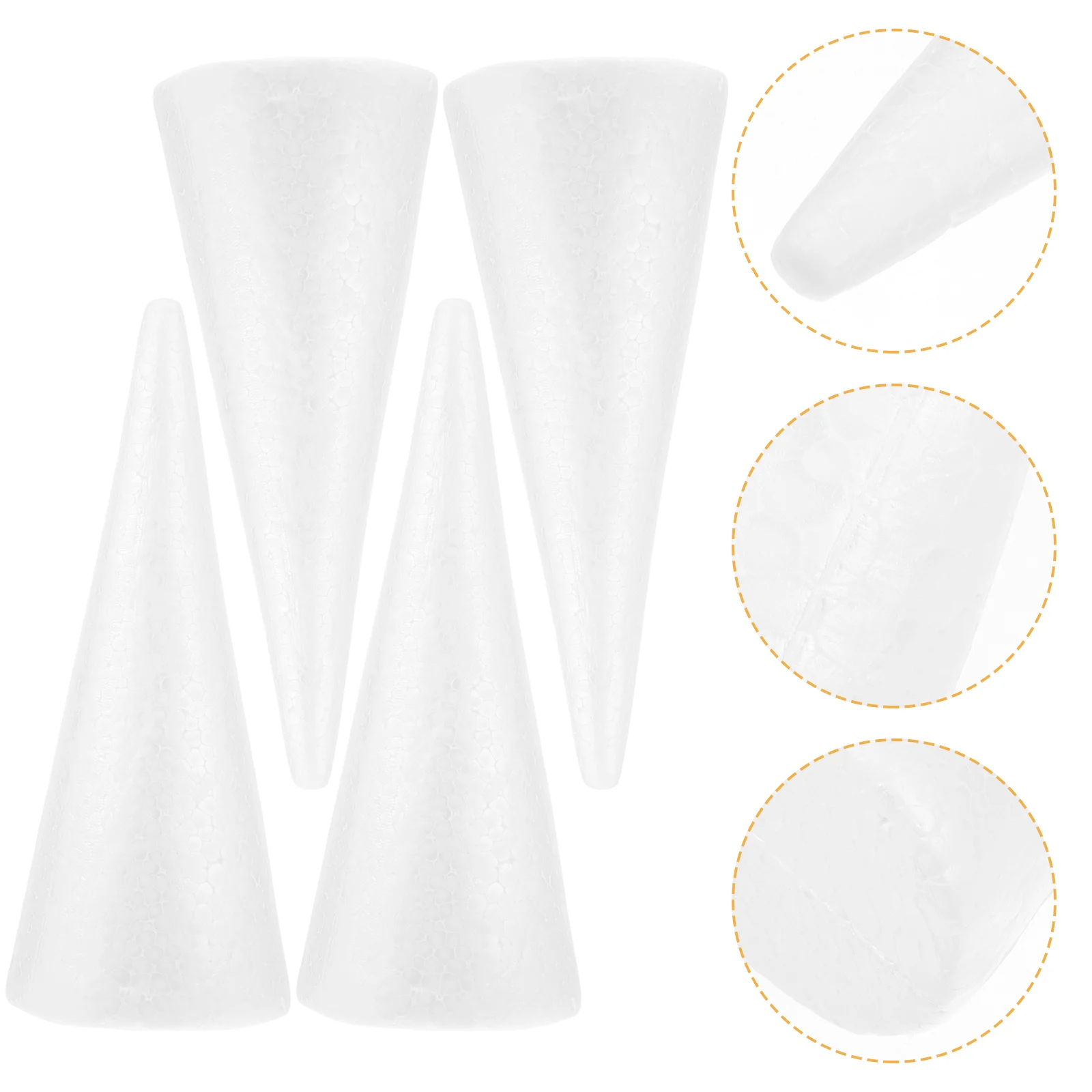 

6 Pcs Artificial Foam Cones for Crafts Christmas White DIY Children Ornament Toy