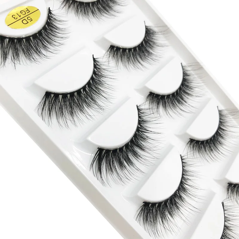 5pais/Tray Natural soft fluffy water-proof strong and durable false Eyelashes extention with support cusom