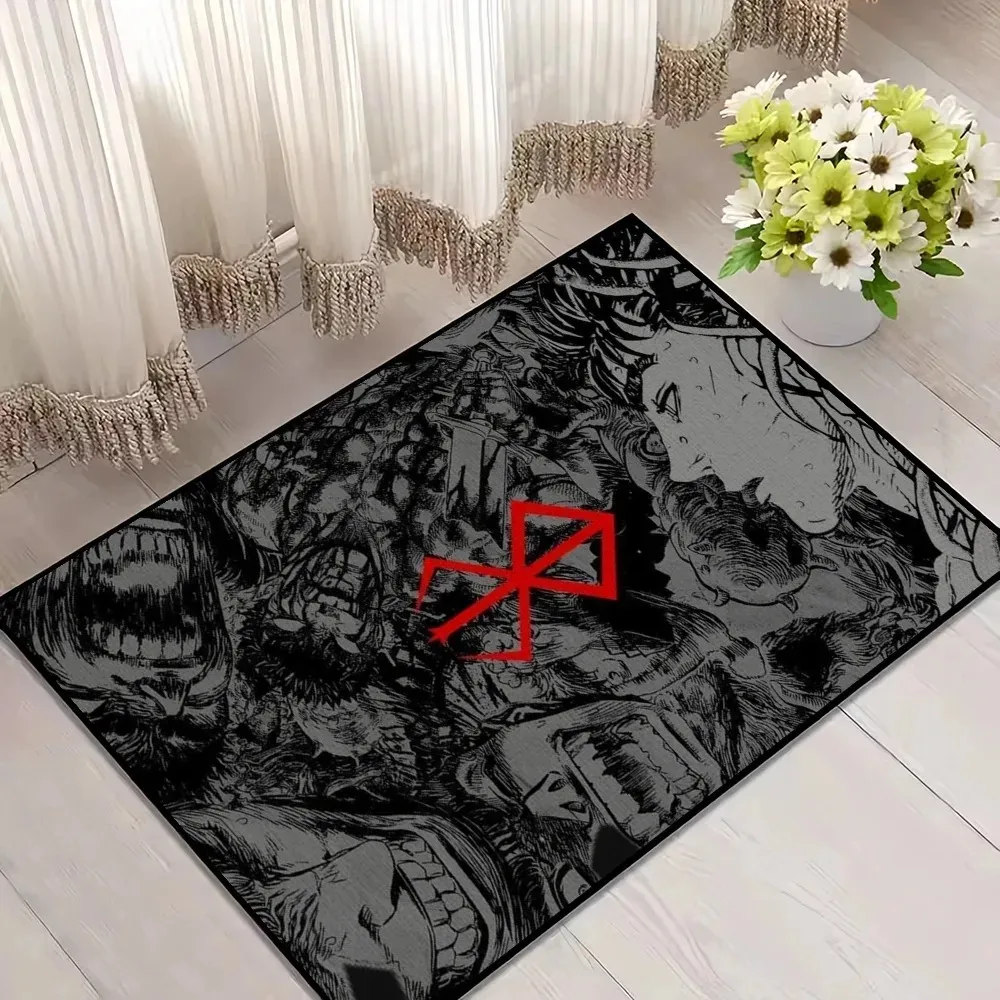 Anime B-BerserkS Cooler kleiner Teppich für Haus, Schlafzimmer, Dekoration, Küche, Bad, super saugfähiger Teppich, Fuß, rutschfest, exquisit
