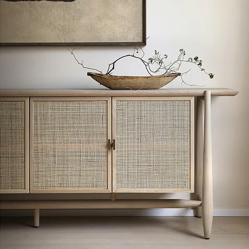 Sideboard Cabinet Living Room Rattan Locker Storage Cabinet Home Modern Simple Small Apartment