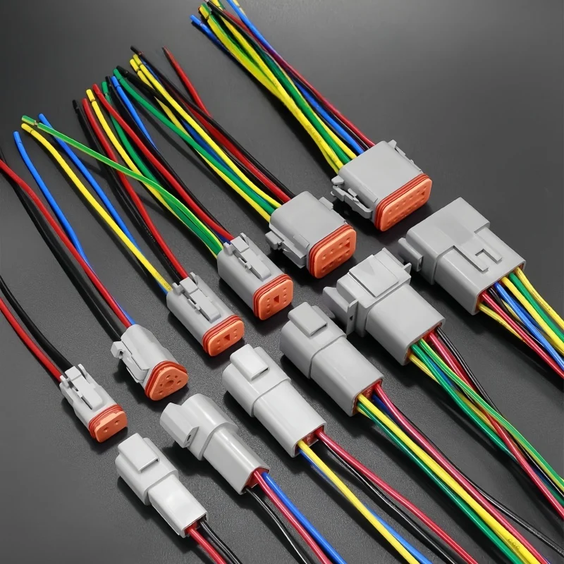 Deutsch DT Waterproof Connector Kit - 2/4/6/8/12 Pin Plug & Socket with Wedge Lock, IP67 Automotive Wire Harness for Truck