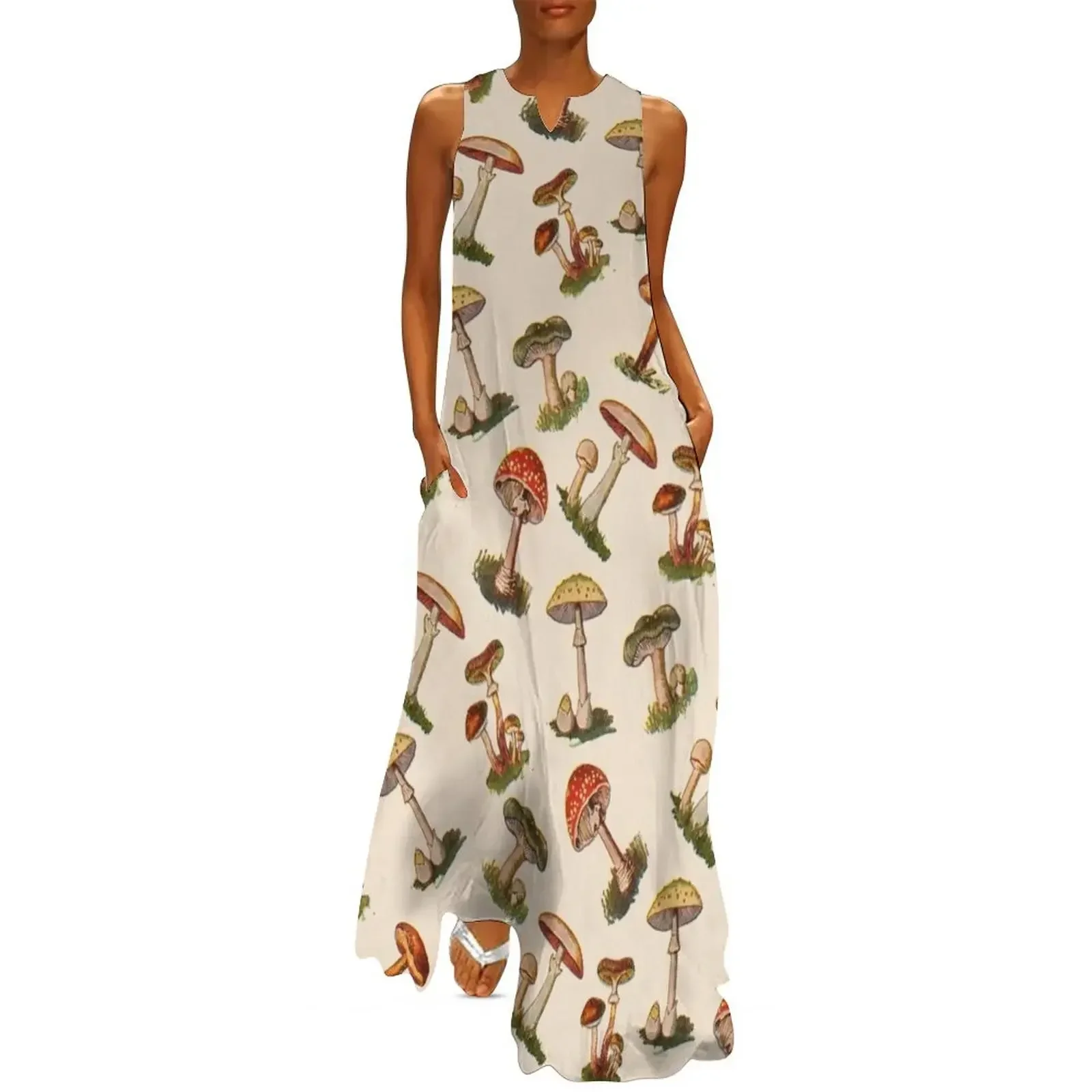 

Mushrooms Long Dress clothing women summer 2025 Womens dresses beach outfits for women party dress women elegant luxury Dress
