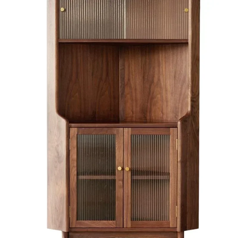 

Nordic living room solid wood triangular cabinet light luxury living room corner corner wine cabinet