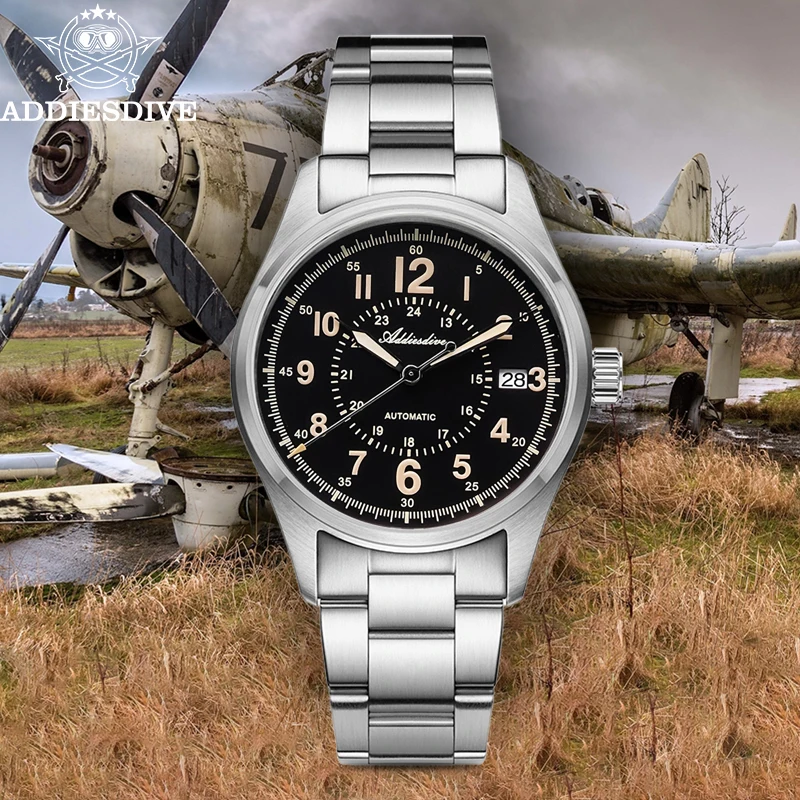 

ADDIESDIVE Watch NH35 Automatic Sapphire Glass Luminous Retro Men's Watch AR Coating 200m Waterproof New AD2074 Wristwatches