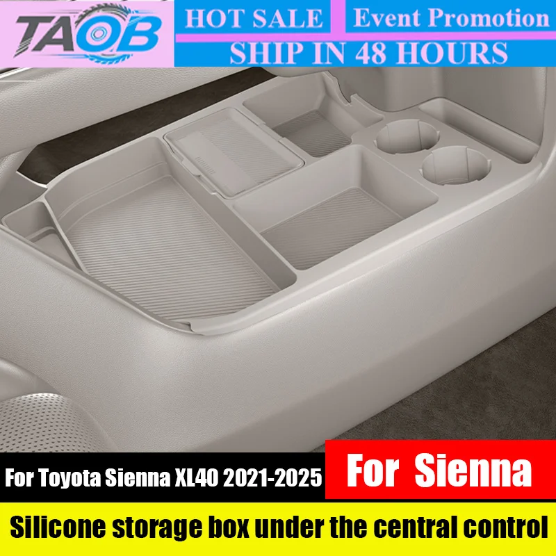 For Toyota Sienna XL40 2021 2022 2023 2024 2025 Silicone storage box at the lower level of the central control panel