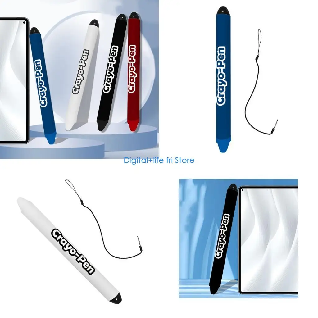 E06D Child Friendly Touch Pen Tablets Accessory Silicone Corded Pen Design