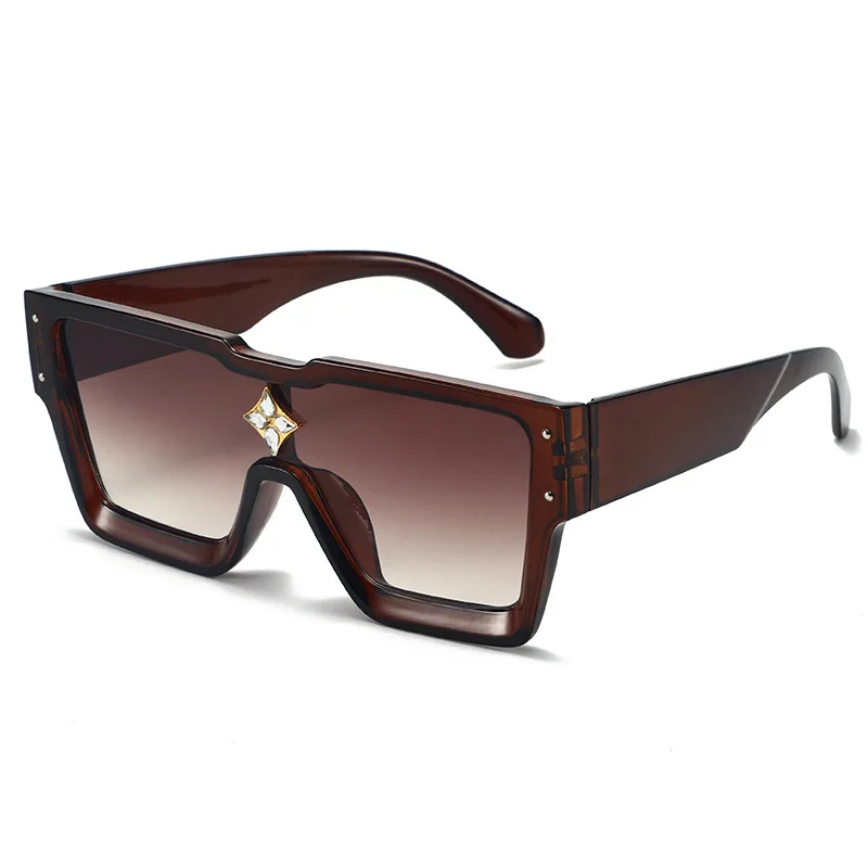 Lunettes de soleil carrées de luxe en diamant pour hommes et femmes, lunettes de soleil de marque de créateur glamour, classiques, unisexes, protection UV400