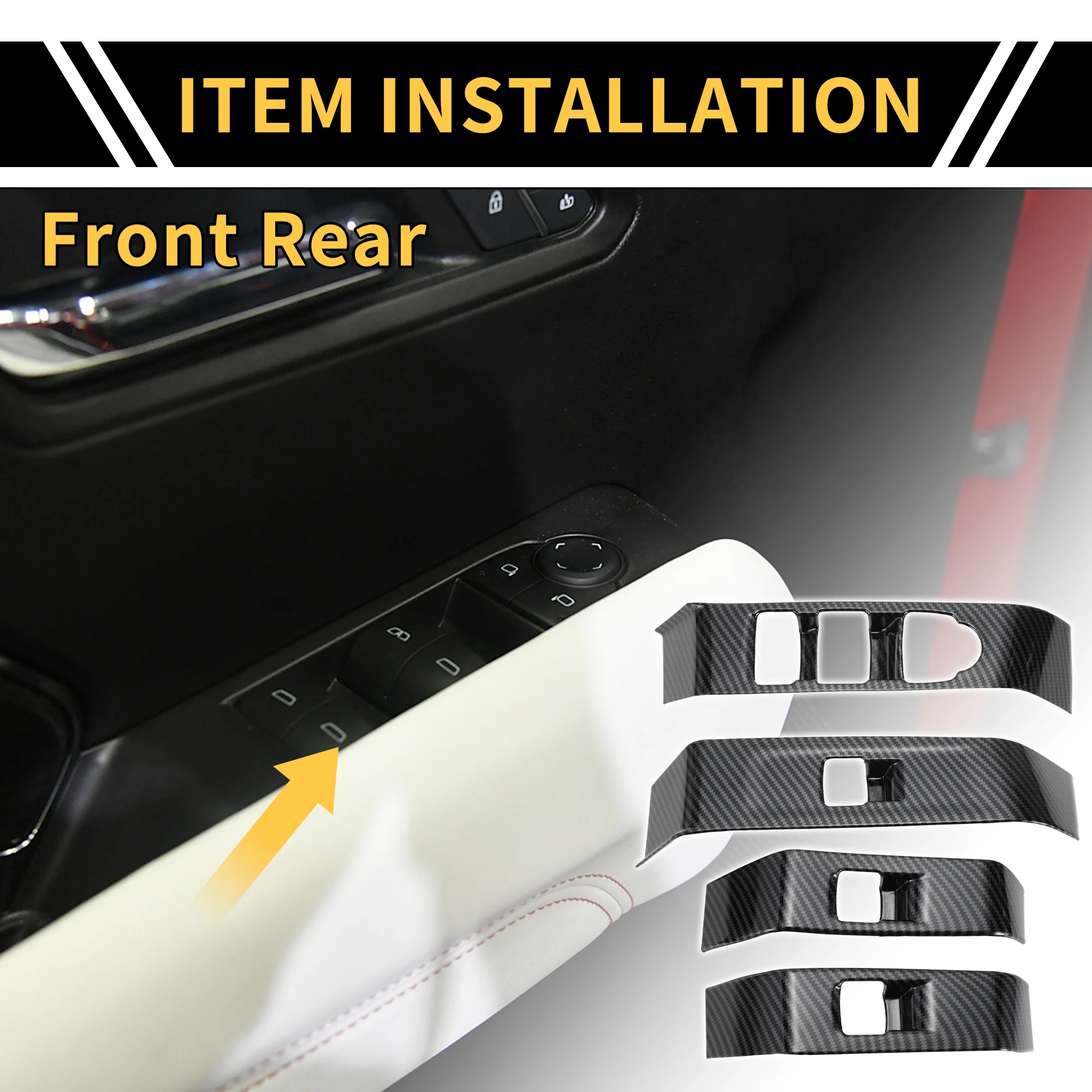 

Крышка переключателя дверного окна UXCELL для Chevy Colorado 2023-2024 с узором из углеродного волокна