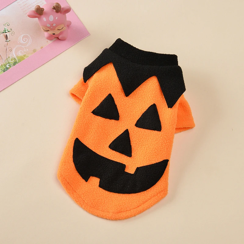 Funny Halloween Dog Clothes Pet Clothes for Small Dogs Pumpkin Dog Cat Hoodie Coat Winter Warm Chihuahua French Bulldog Costume