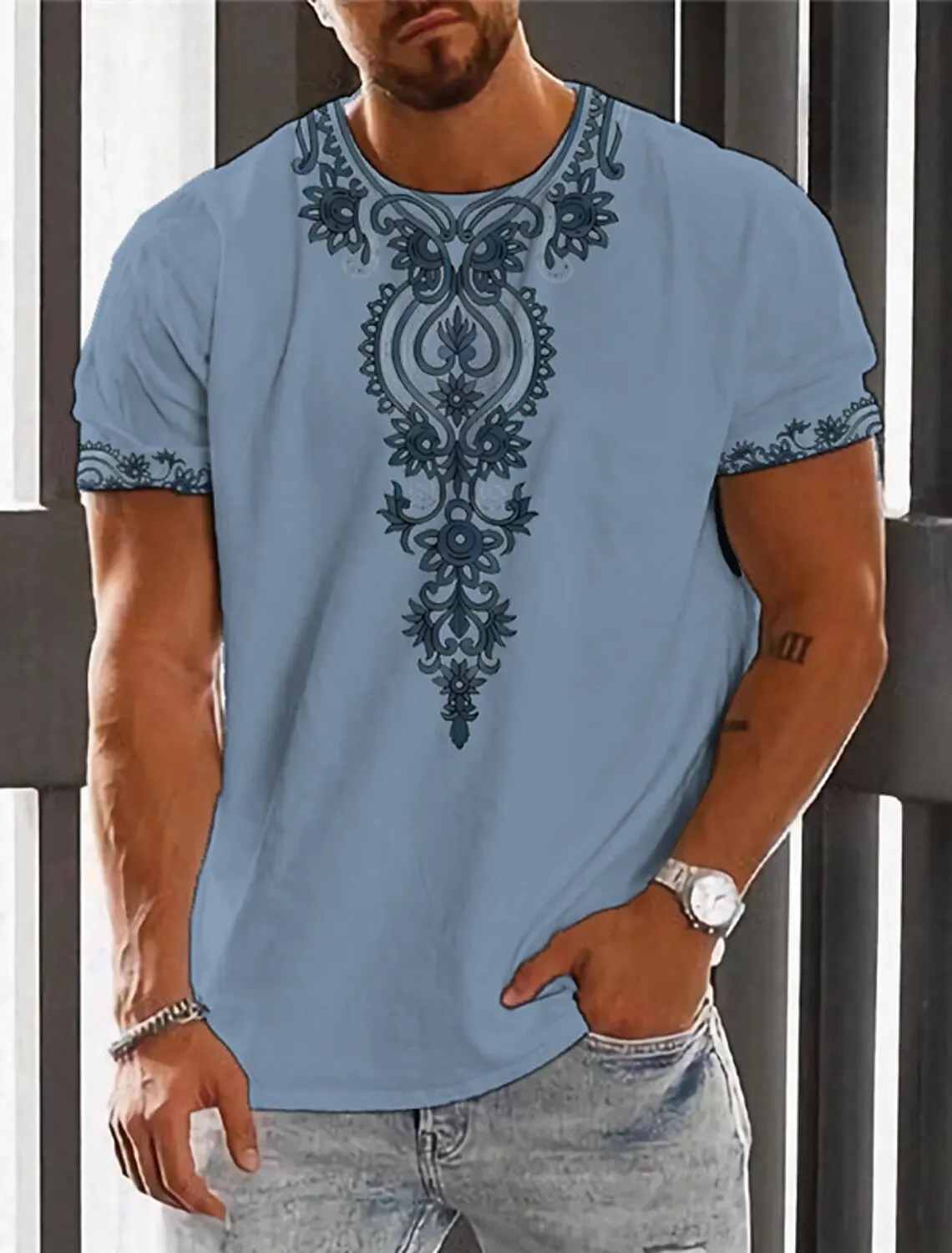 

Ethnic Style 3D Print T Shirt Summer Retro Fashion Casual Mens T Shirt Neutral Hip Hop Harajuku Street Totem Clothing Tops