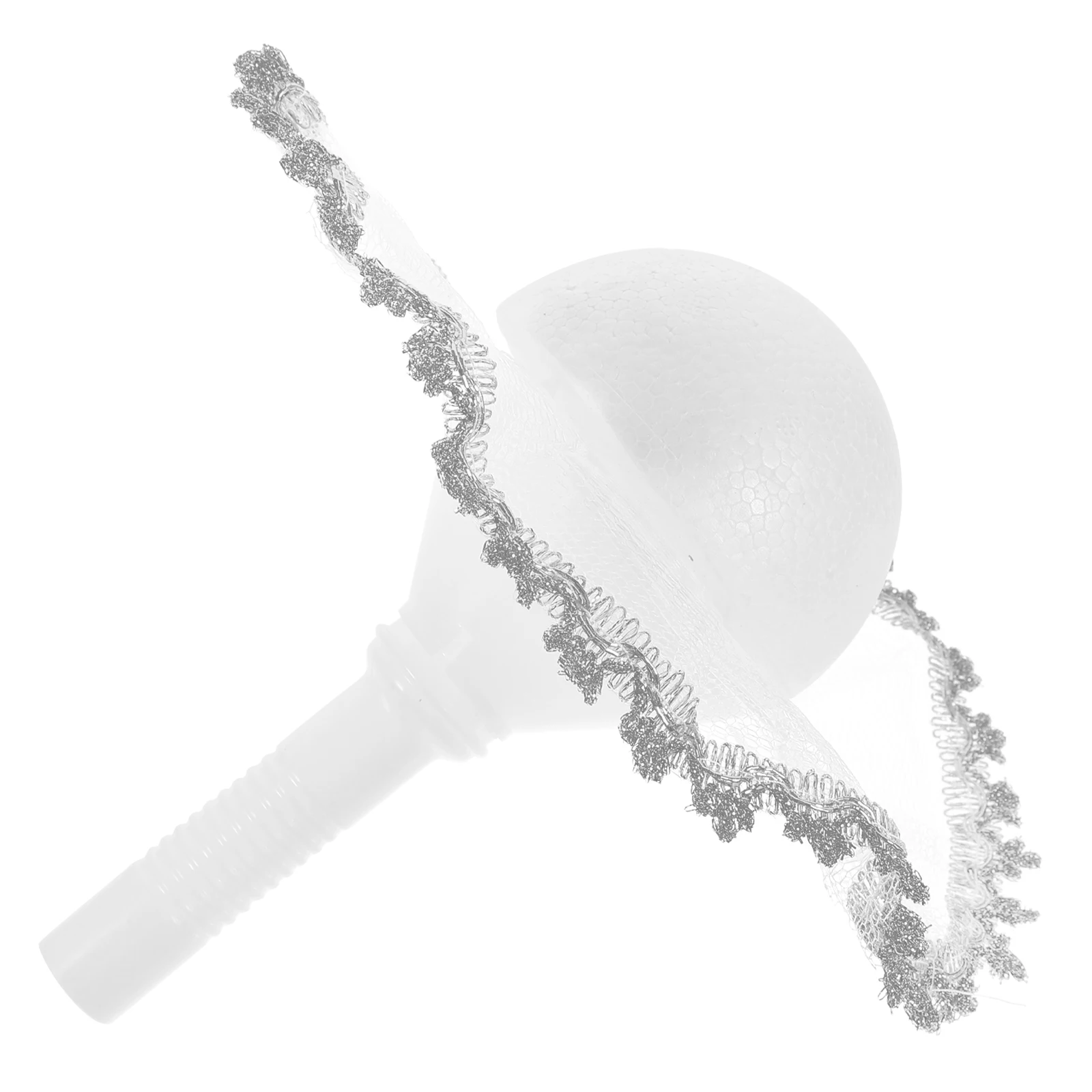 

1 set Hemispherical Support Material 10cm White Lace Bridal Bouquet Holder Wedding Flower Handle Accessory Artificial Decor