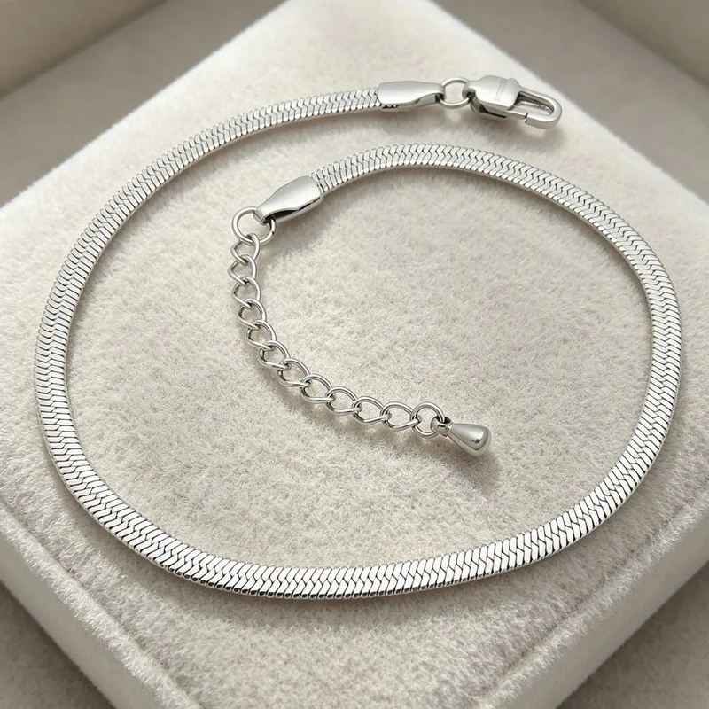 Stainless Steel Blade Snake Chain Links Snake Chain Necklace Women Jewelry 18K Gold Color Bracelet Chains