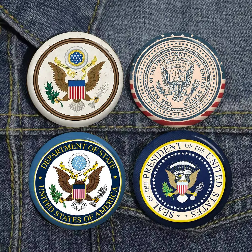 S-Seal Of The P-President 58mm Animals Funny Brooches Badge Backpack Clothes Gift Accessory