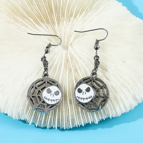 the Nightmare before Christmas Jack Skellington Goth Pendants Earrings Cosplay Ear Jewelry Christmas Gift 1 Pair