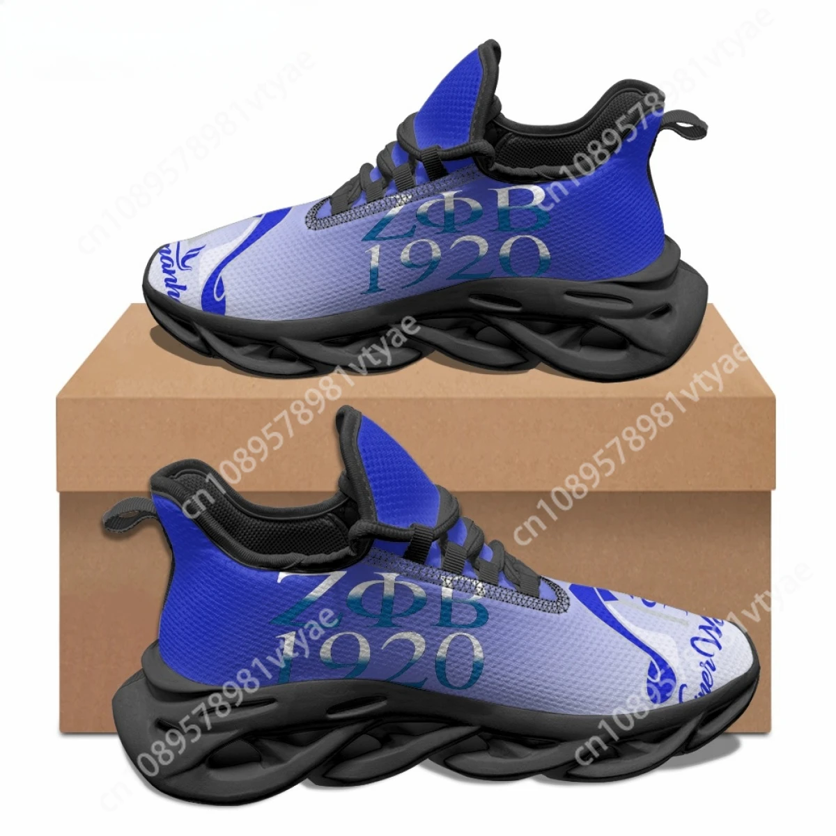 

Doginthehole Zeta Phi Beta Sorority Print Design Women's Fashion Sneakers Trendy Classic Outdoor Sports Lace Up Running Shoes