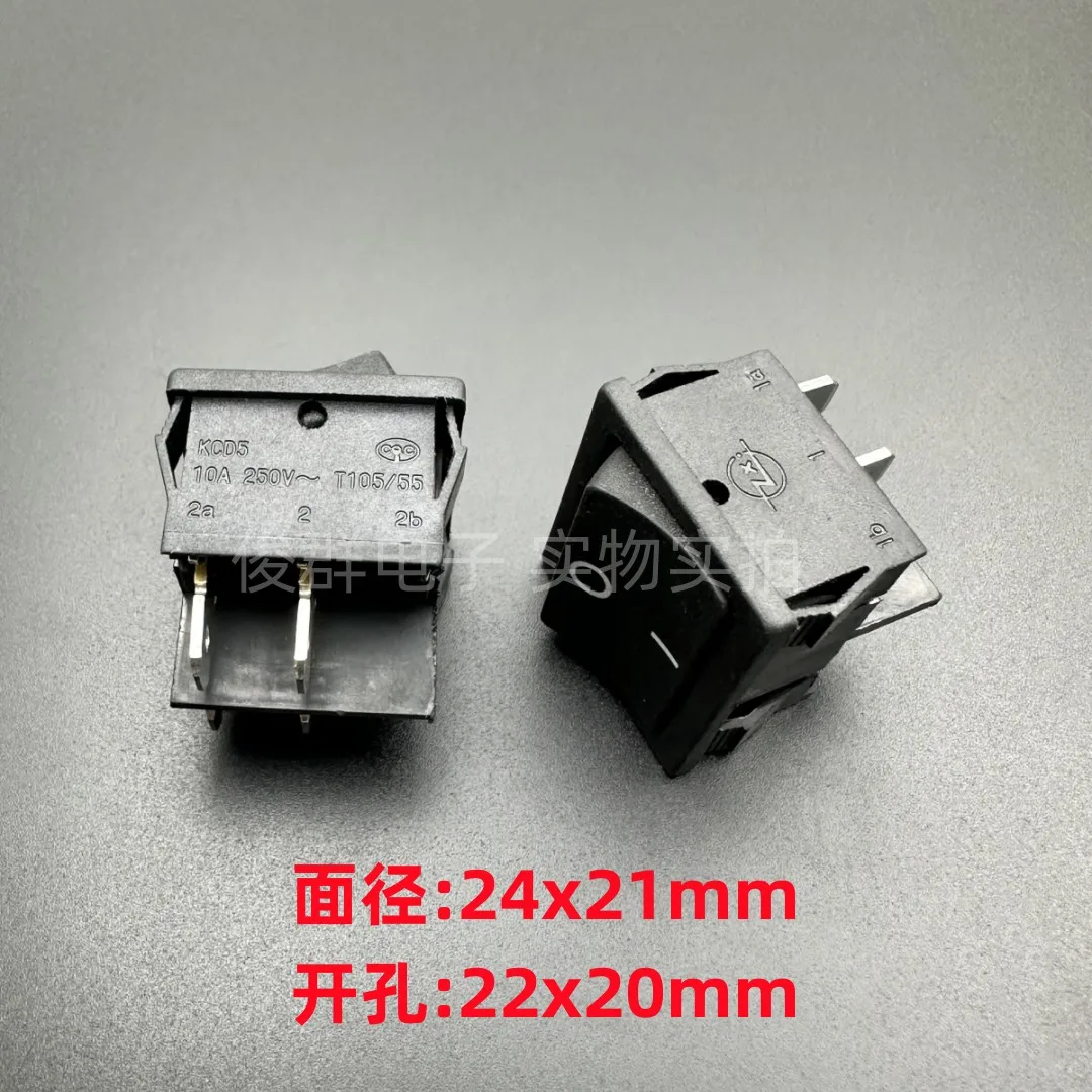 10pcs/ KCD5 rocker boat power switch boat button 4 feet 2 gear 10A250V button
