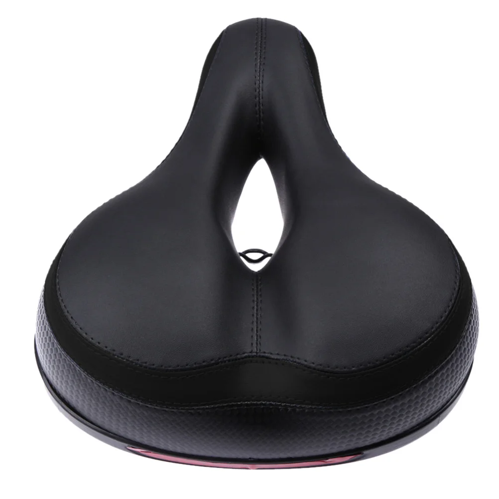 

Black PU Thicken Wide Bike Seat Hollow Vent Sponge Saddle Cushion Ergonomic Design Mountain Road Anti-Slip Bike