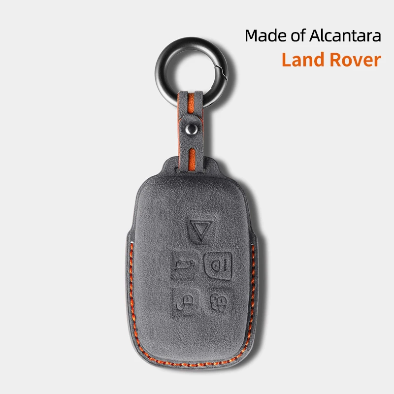 For Land Rover Range Rover Discovery Defender Car Remote Key Case Cover Shell Suede Alcantara Interior Protector Accessories