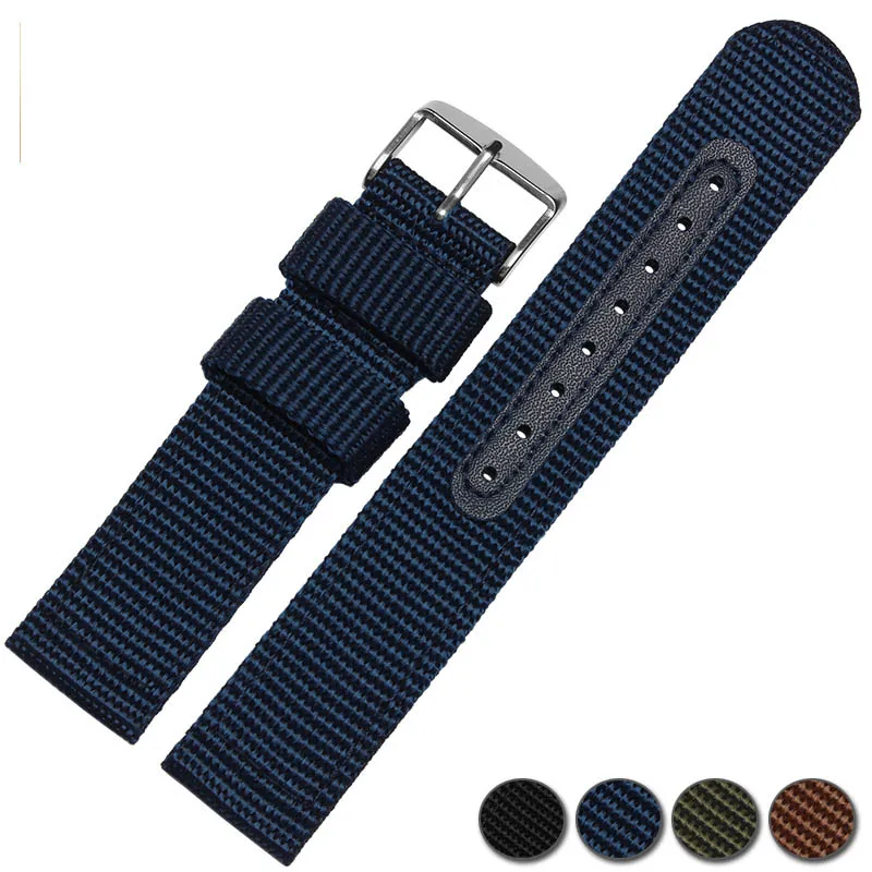 Men's Nylon strap suitable for Seiko No.5 TIMEX Casio CITIZEN universal nylon canvas strap accessories 18mm 20mm 22mm 24mm