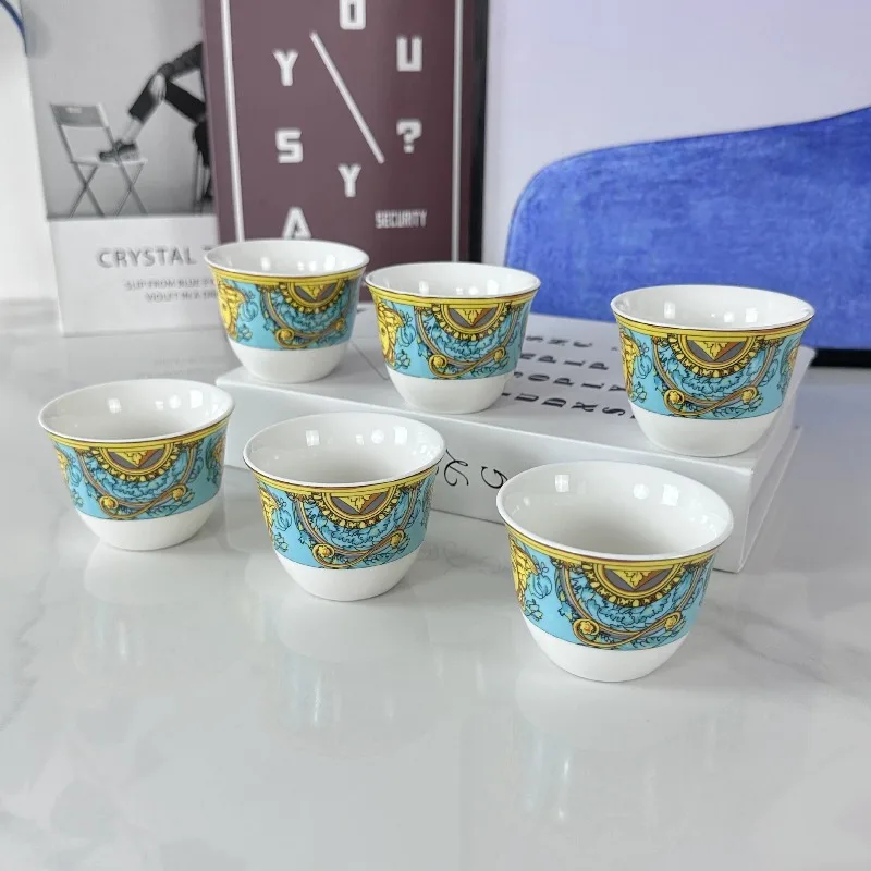 

Exquisite Ceramic 6 Small Cups Set Home Café Leisure Afternoon Tea Tea Set Wholesale Gift Tableware Package