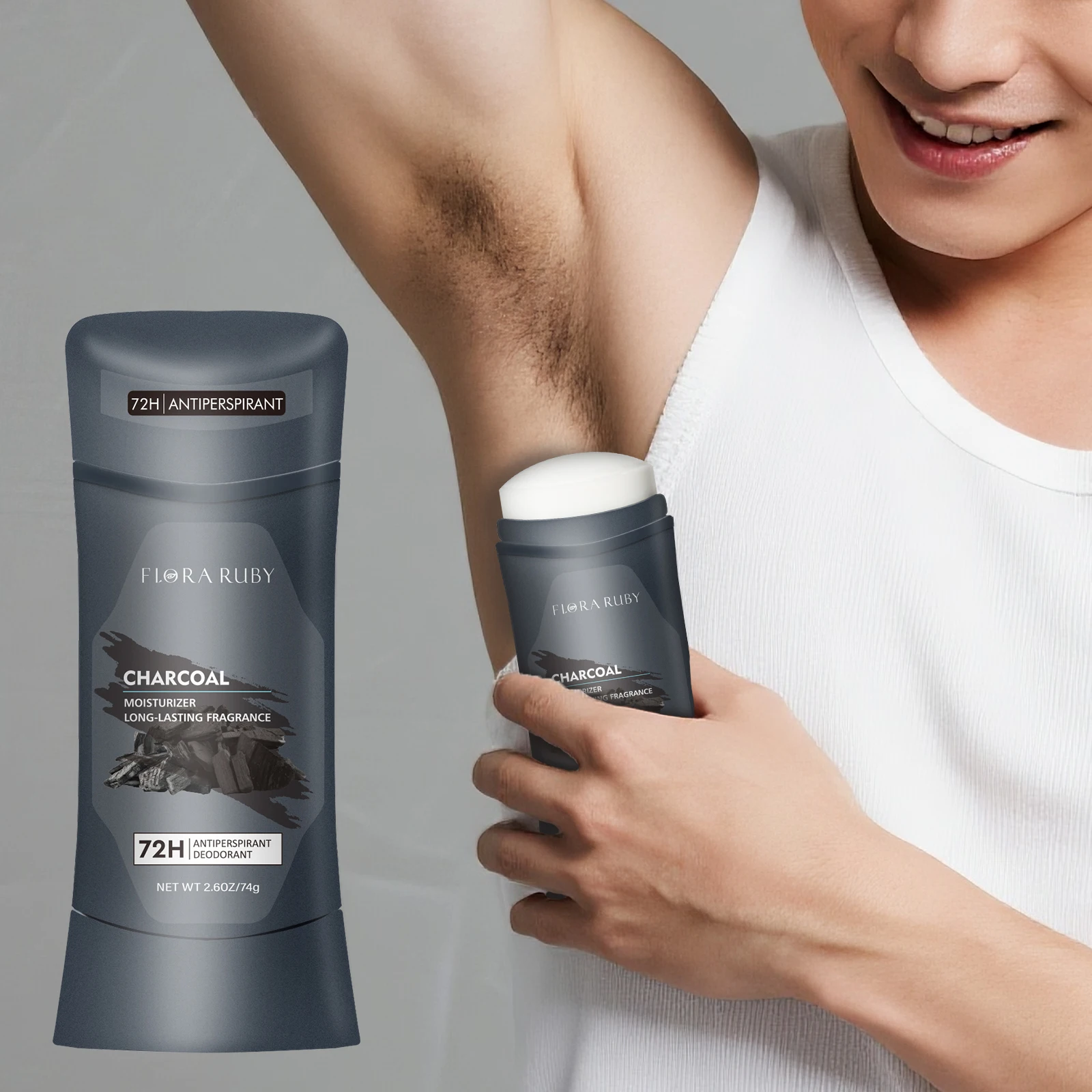 Barra desodorante para hombres, antisudor, mantiene el secado, fragancia duradera, elimina el olor de las axilas, varillas refrescantes para las axilas, antitranspirantes, 74g